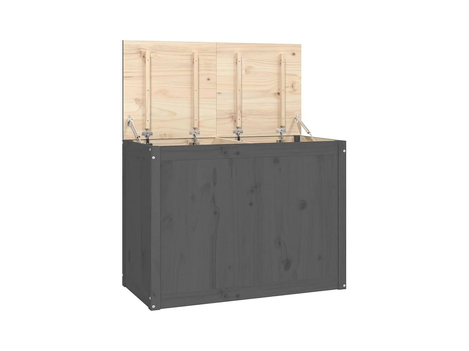 Boîte à linge Gris 88,5x44x66 cm Bois massif de pin