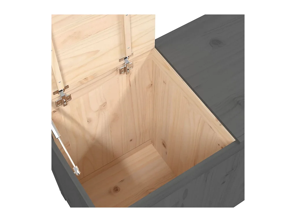 Boîte à linge Gris 88,5x44x66 cm Bois massif de pin