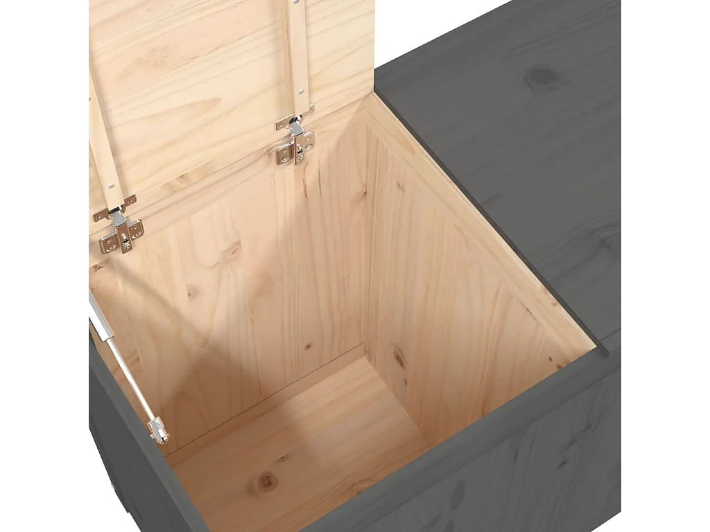 Boîte à linge Gris 88,5x44x66 cm Bois massif de pin