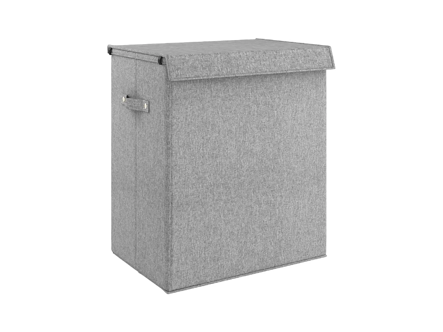 Cesto portabiancheria pieghevole grigio 51x34,5x59 cm tessuto finto lino