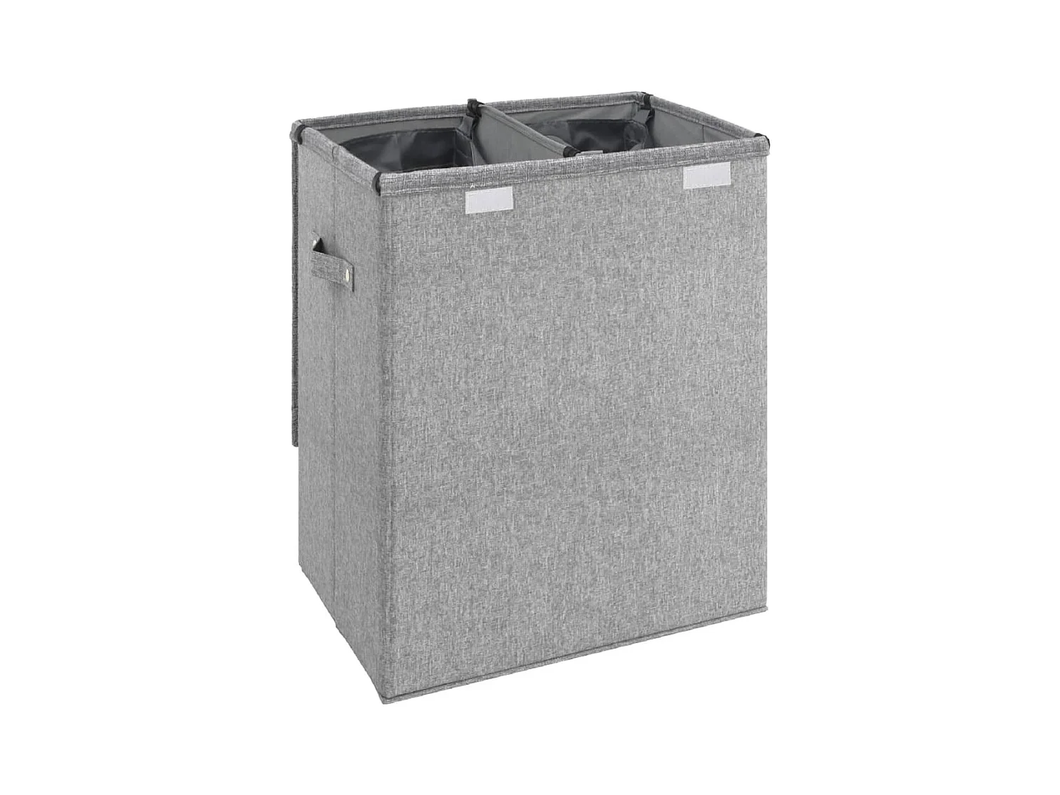 Cesto portabiancheria pieghevole grigio 51x34,5x59 cm tessuto finto lino