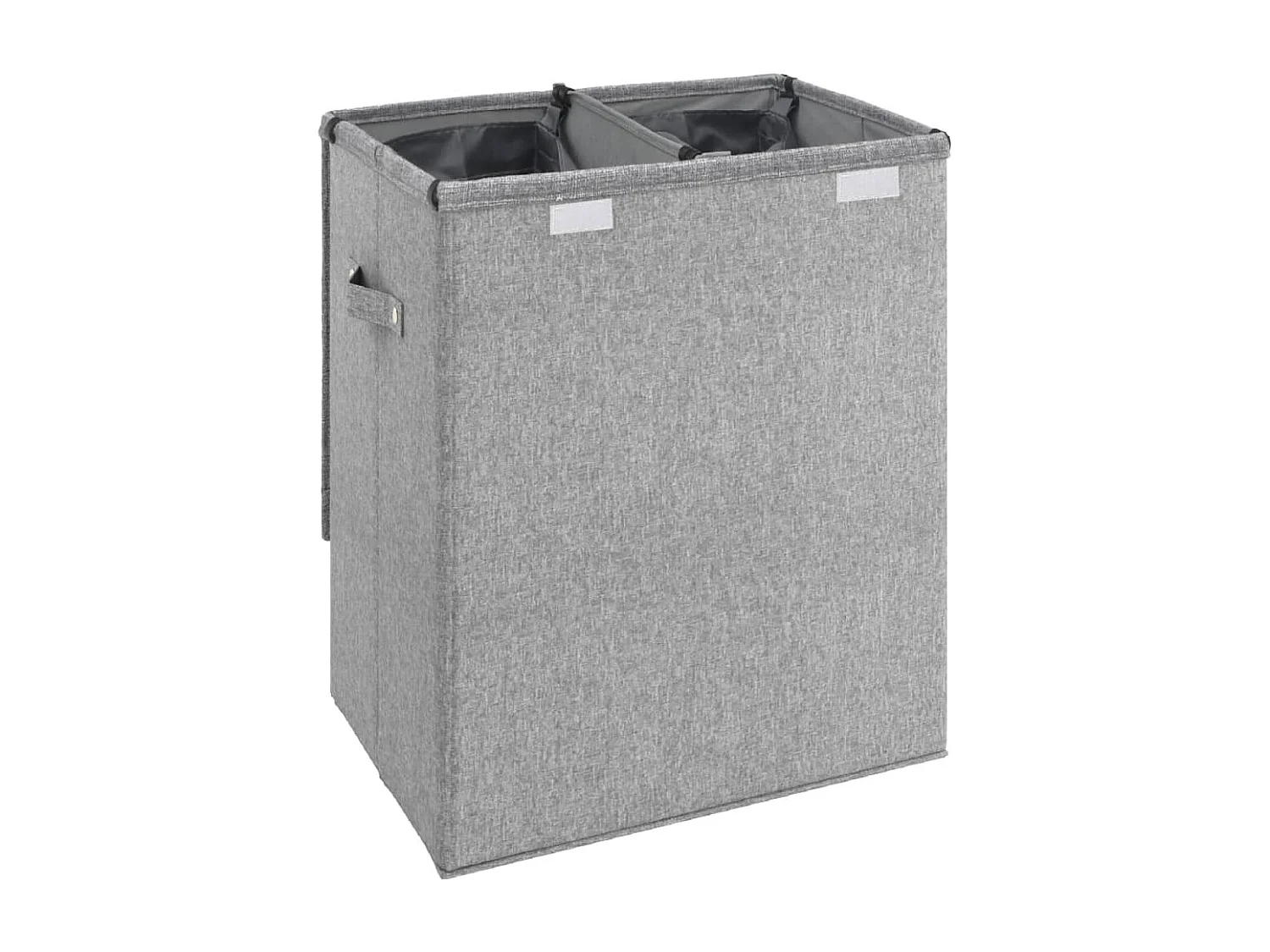 Panier à linge pliable Gris 51x34,5x59 cm Tissu en faux lin