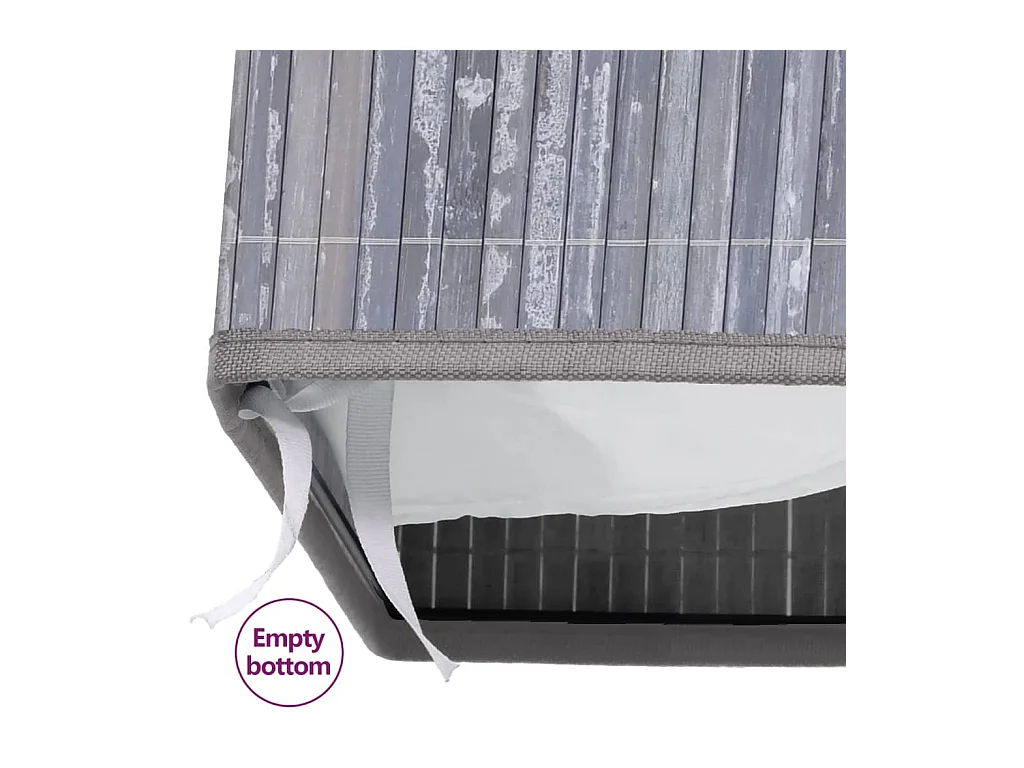 Wasmand met één vak, grijs bamboe