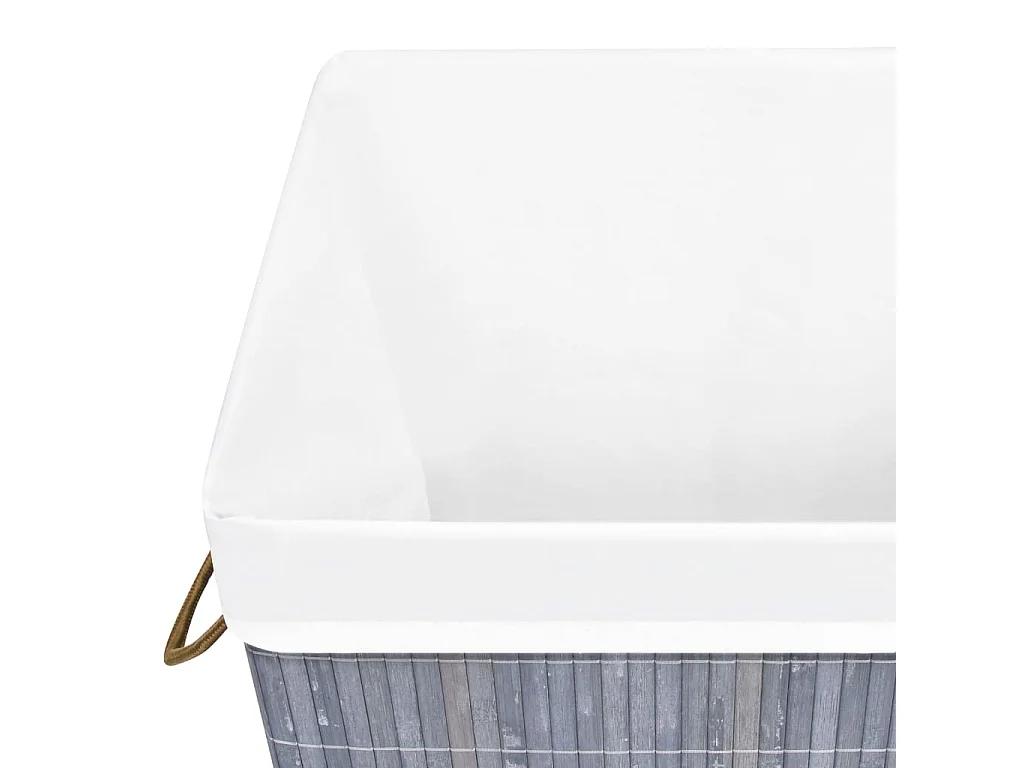 Wasmand met één vak, grijs bamboe