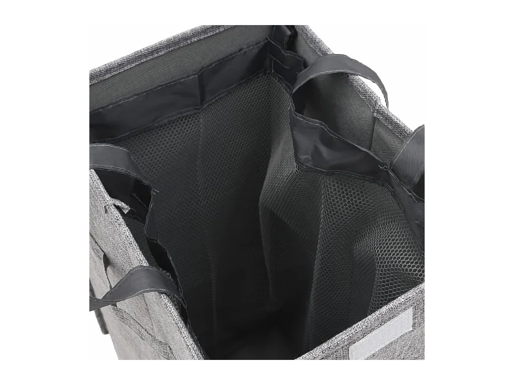 Panier à linge pliable Gris 26x34,5x59,5 cm Tissu en faux lin