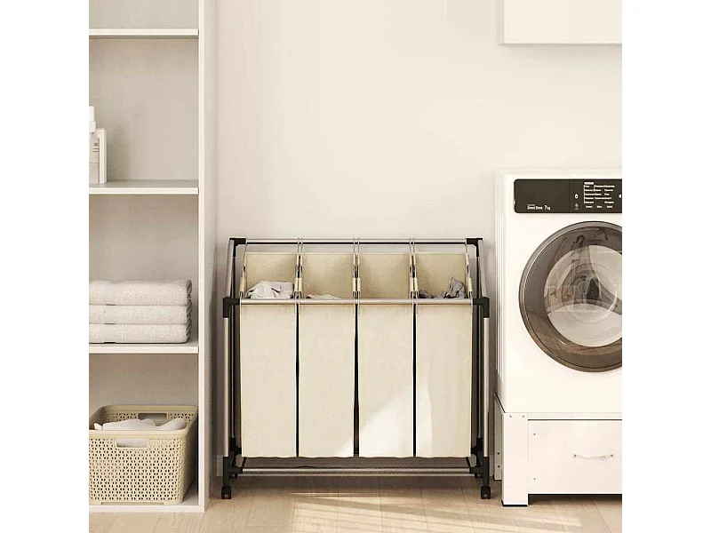 Trieuse à linge avec 4 sacs Crème Acier