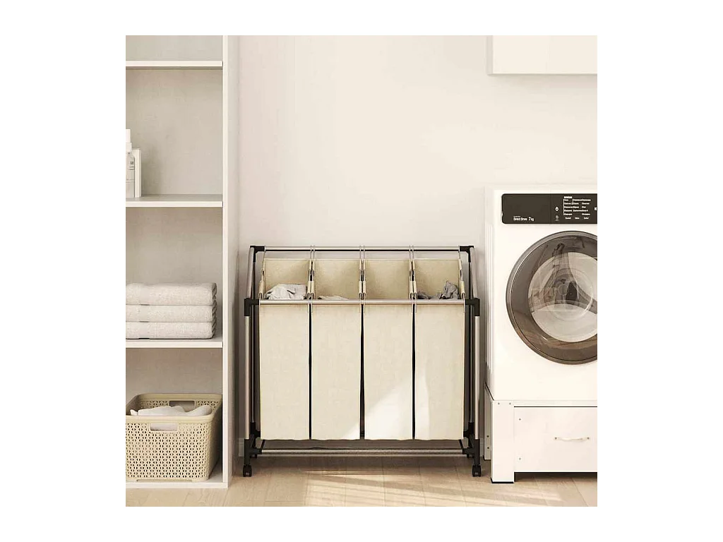 Trieuse à linge avec 4 sacs Crème Acier