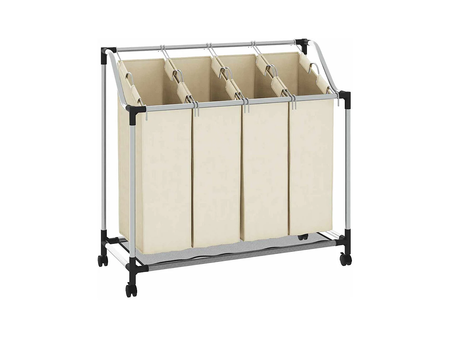 Trieuse à linge avec 4 sacs Crème Acier