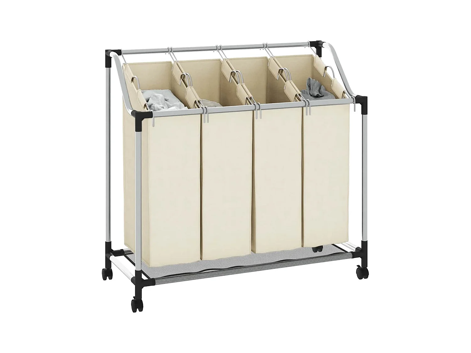 Trieuse à linge avec 4 sacs Crème Acier