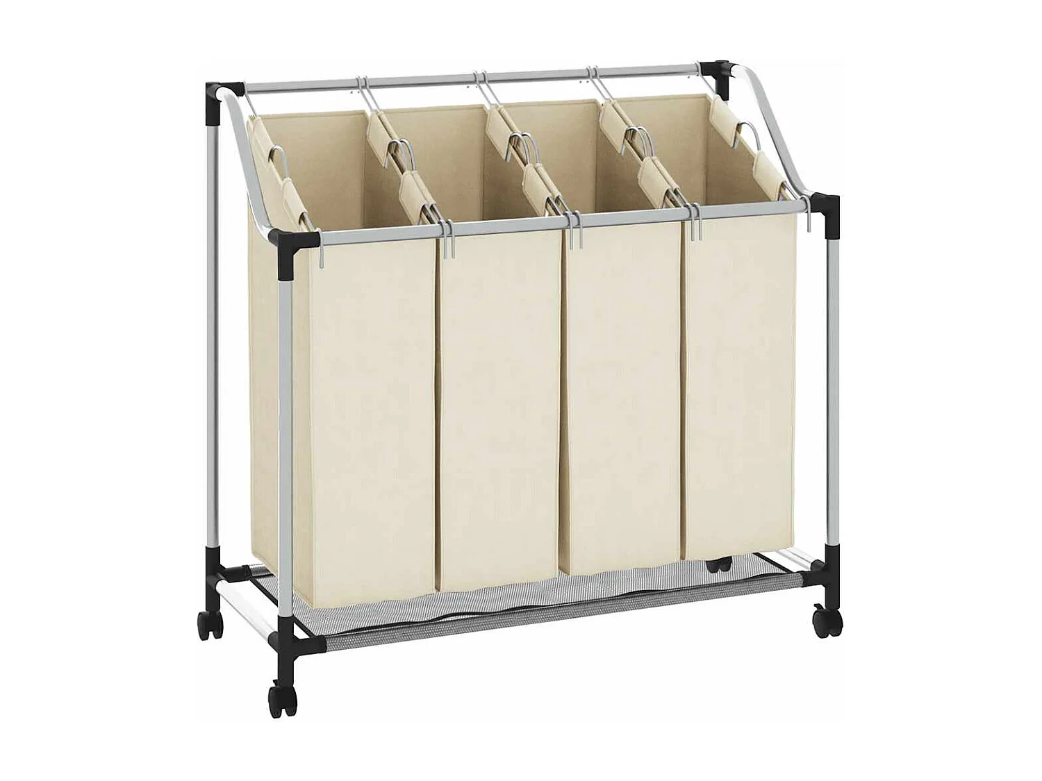 Trieuse à linge avec 4 sacs Crème Acier