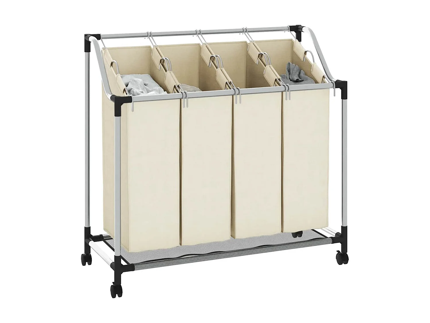 Trieuse à linge avec 4 sacs Crème Acier