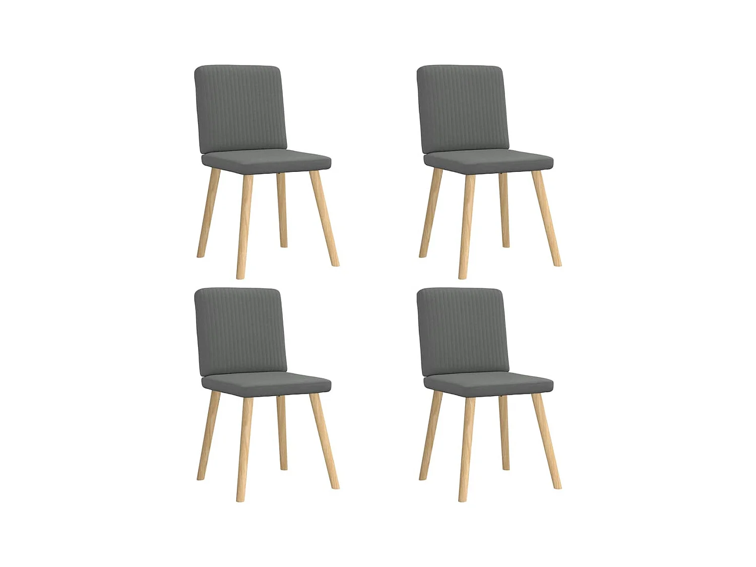 Eetkamerstoelen set van 4 donkergrijze stof