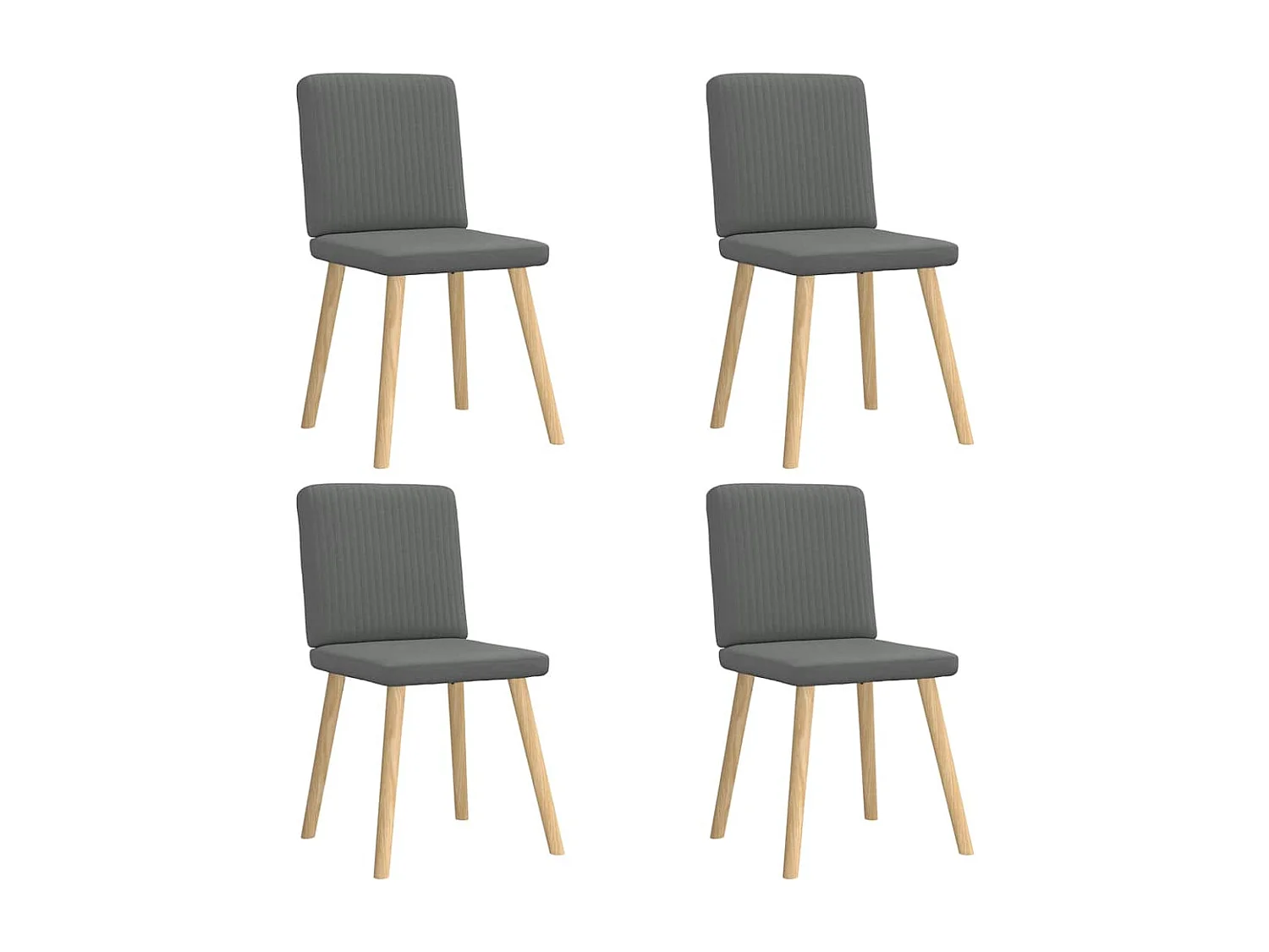 Eetkamerstoelen set van 4 donkergrijze stof