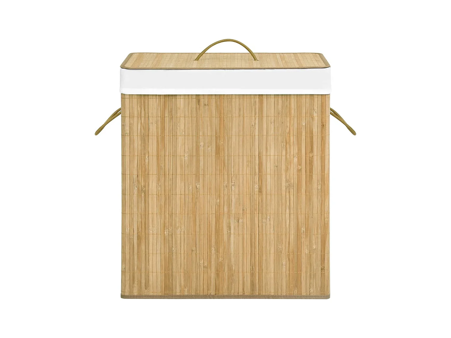 Panier à linge avec 2 sections bambou 100 L