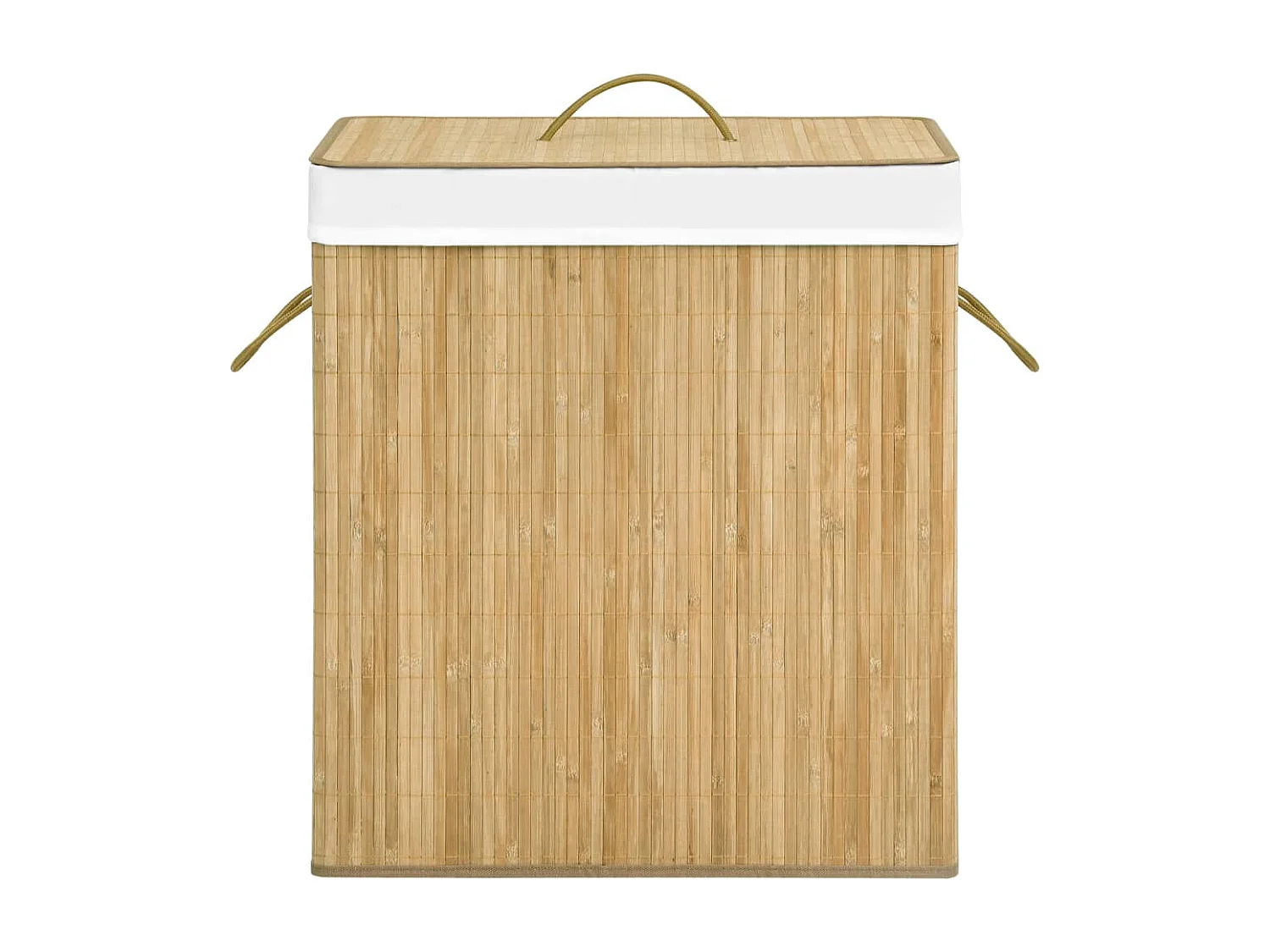 Panier à linge avec 2 sections bambou 100 L