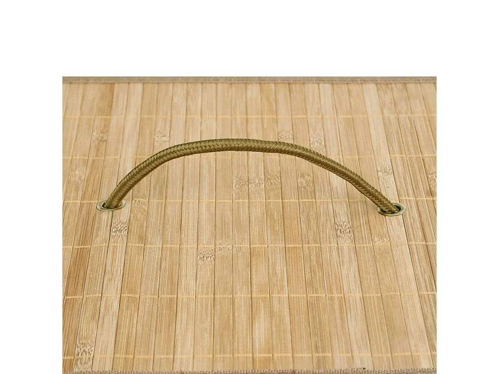 Panier à linge avec 2 sections bambou 100 L