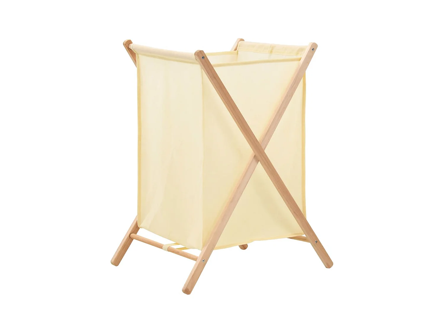 Cesto portabiancheria in legno di cedro e tessuto beige 42 x 41 x 64 cm