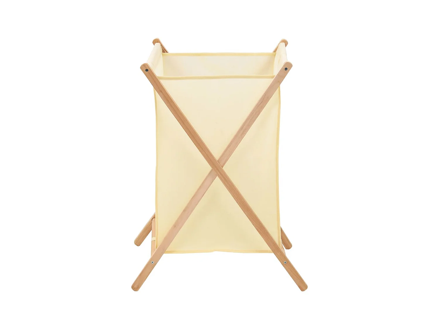 Cesto portabiancheria in legno di cedro e tessuto beige 42 x 41 x 64 cm