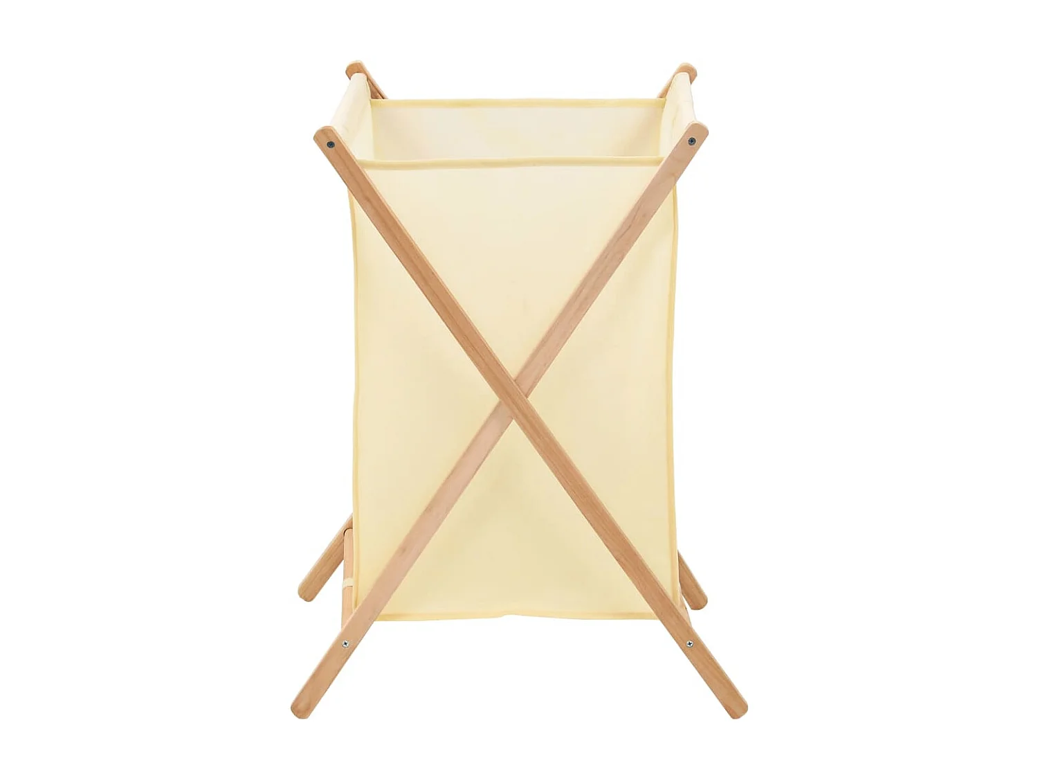 Panier à linge Bois de cèdre et textile Beige 42 x 41 x 64 cm