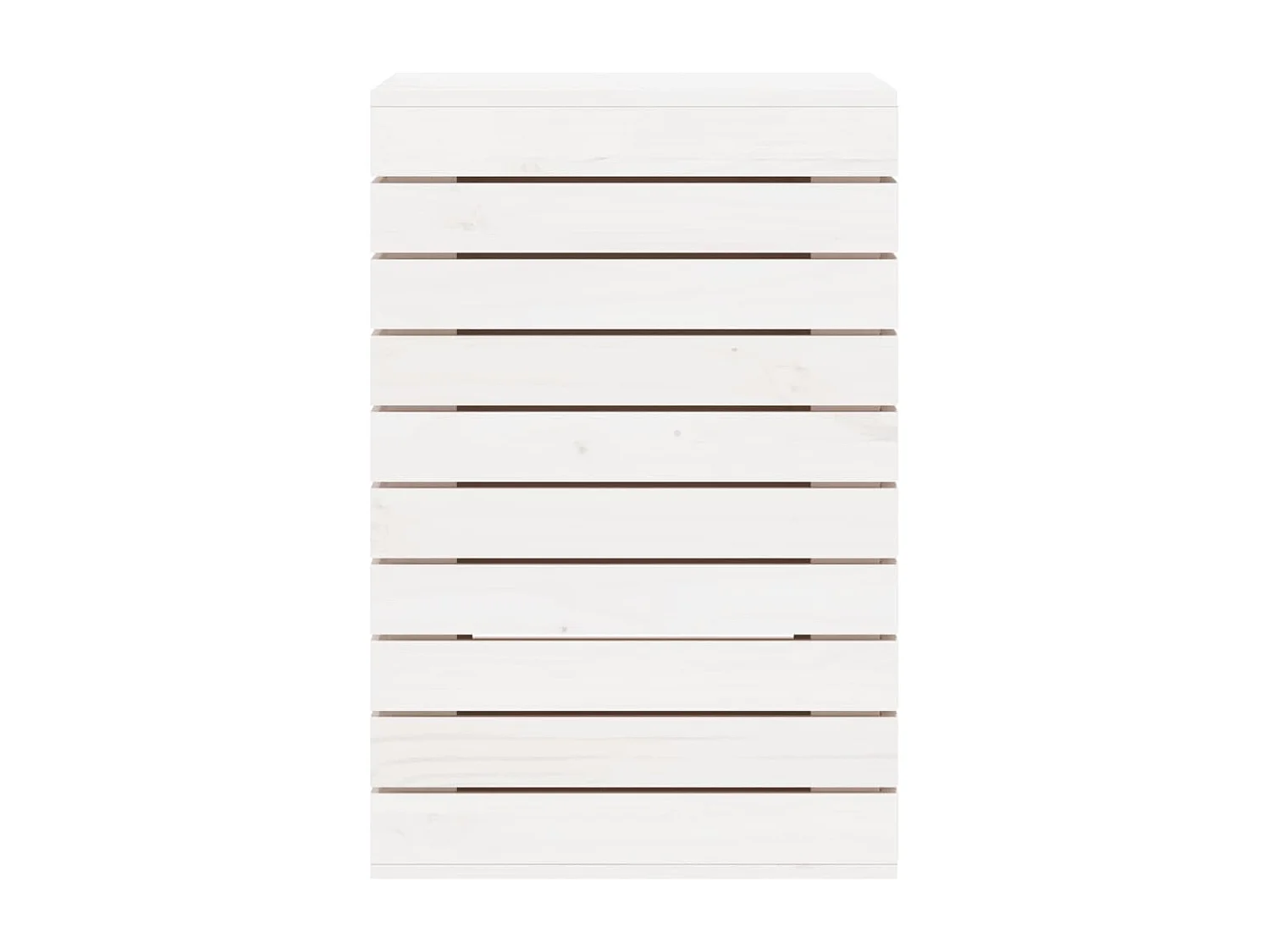 Panier à linge blanc 44x44x66 cm bois massif de pin