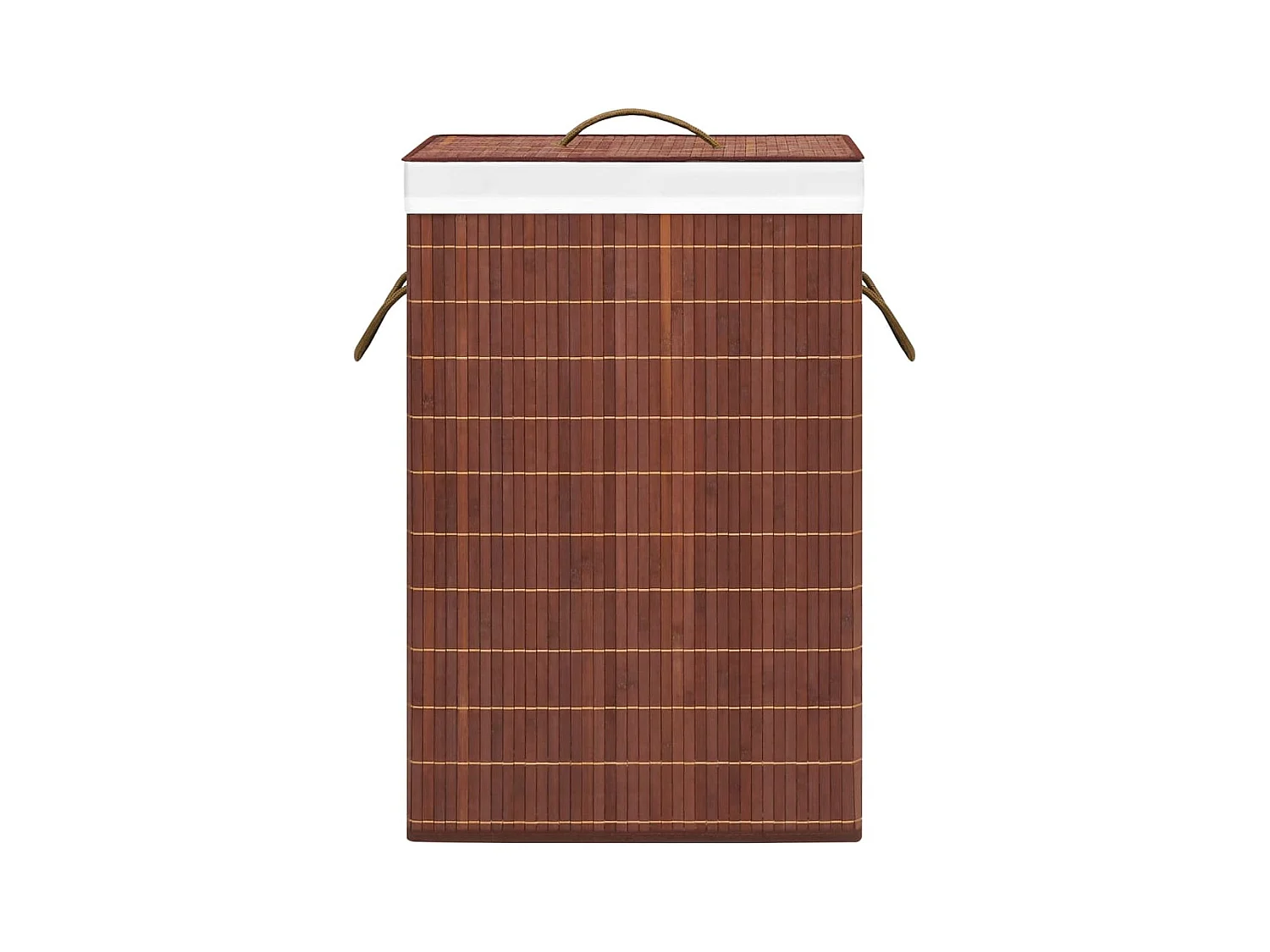 Panier à linge avec 2 sections bambou marron 72 L