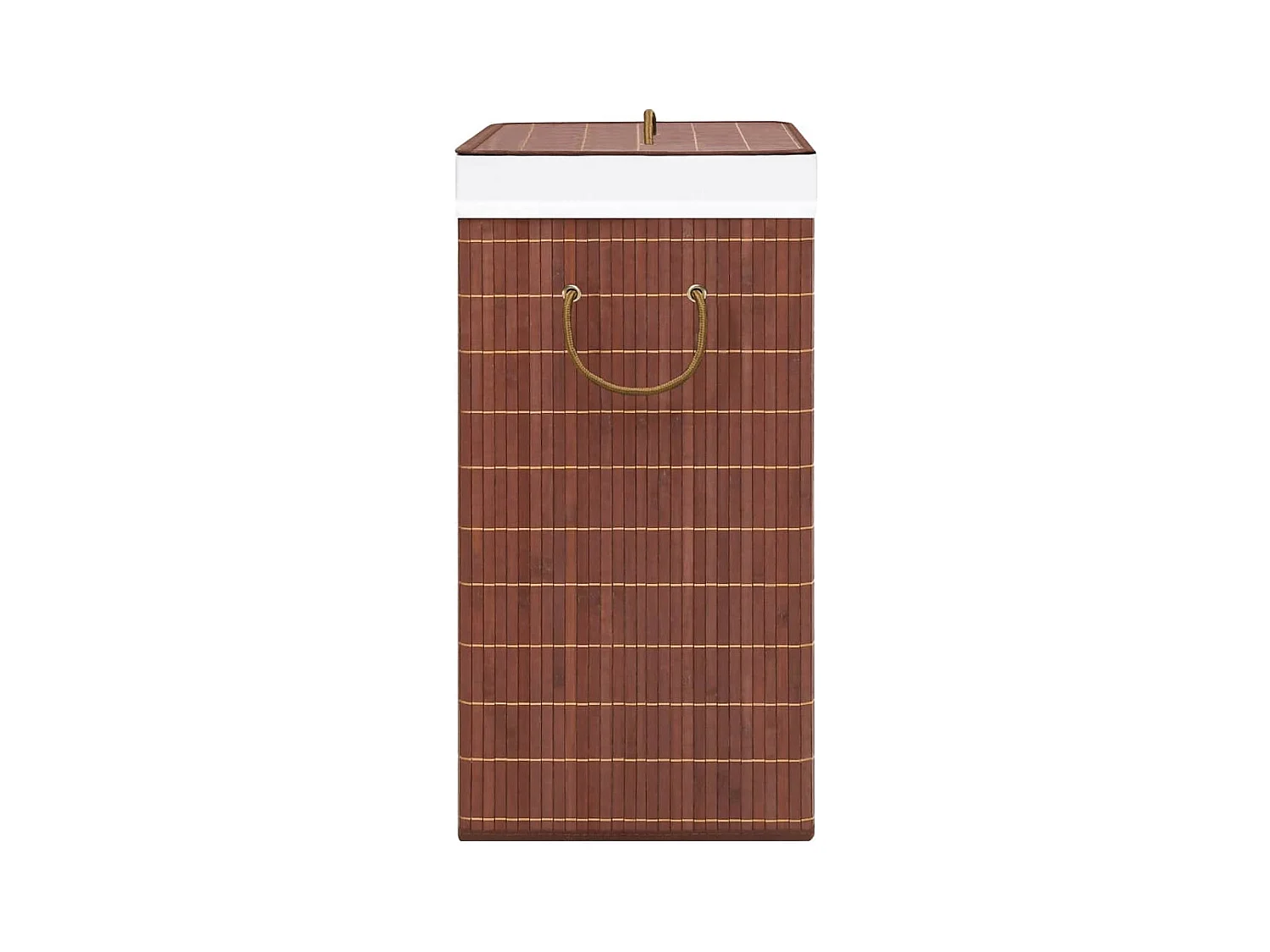 Panier à linge avec 2 sections bambou marron 72 L