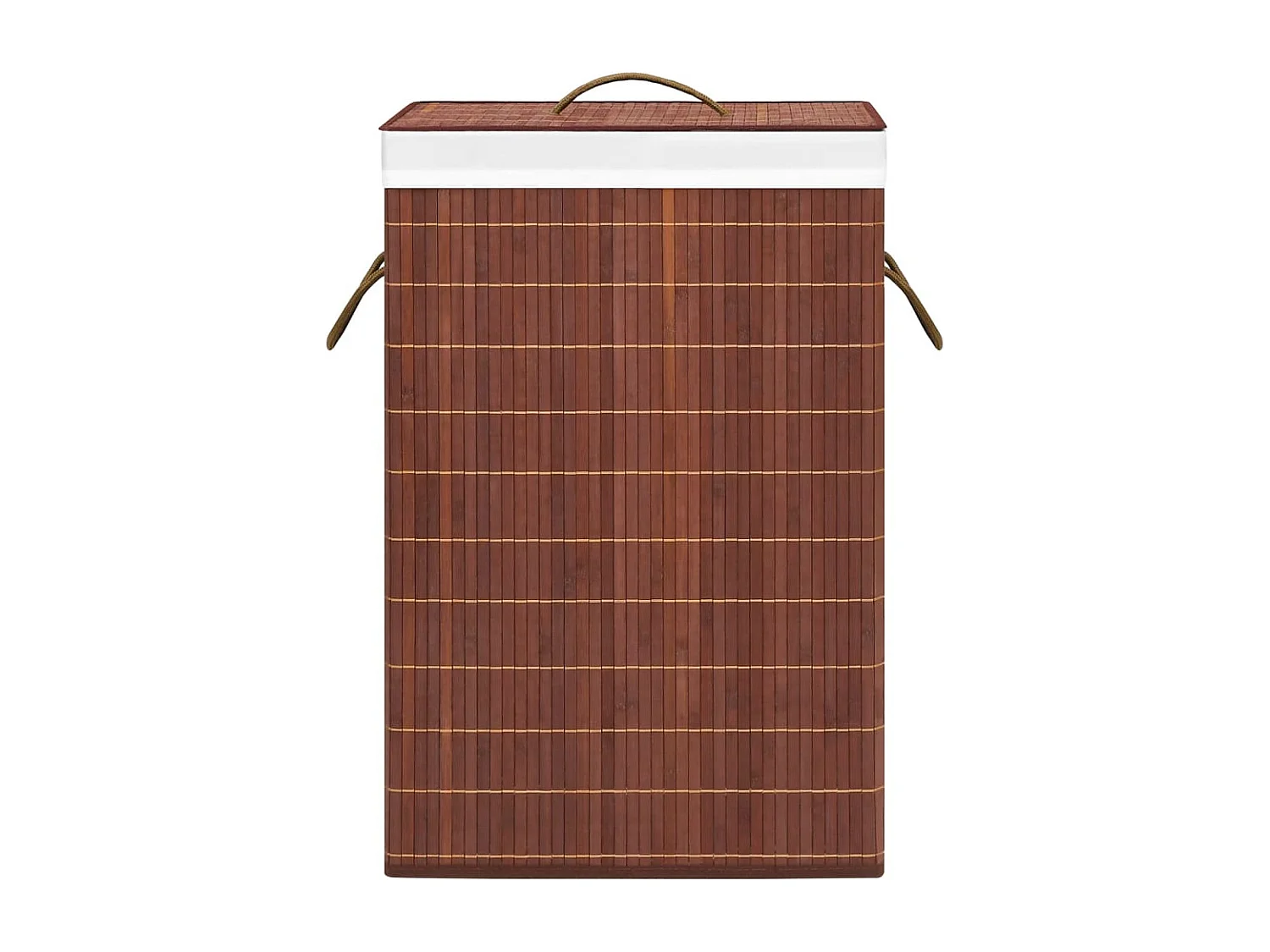 Panier à linge avec 2 sections bambou marron 72 L