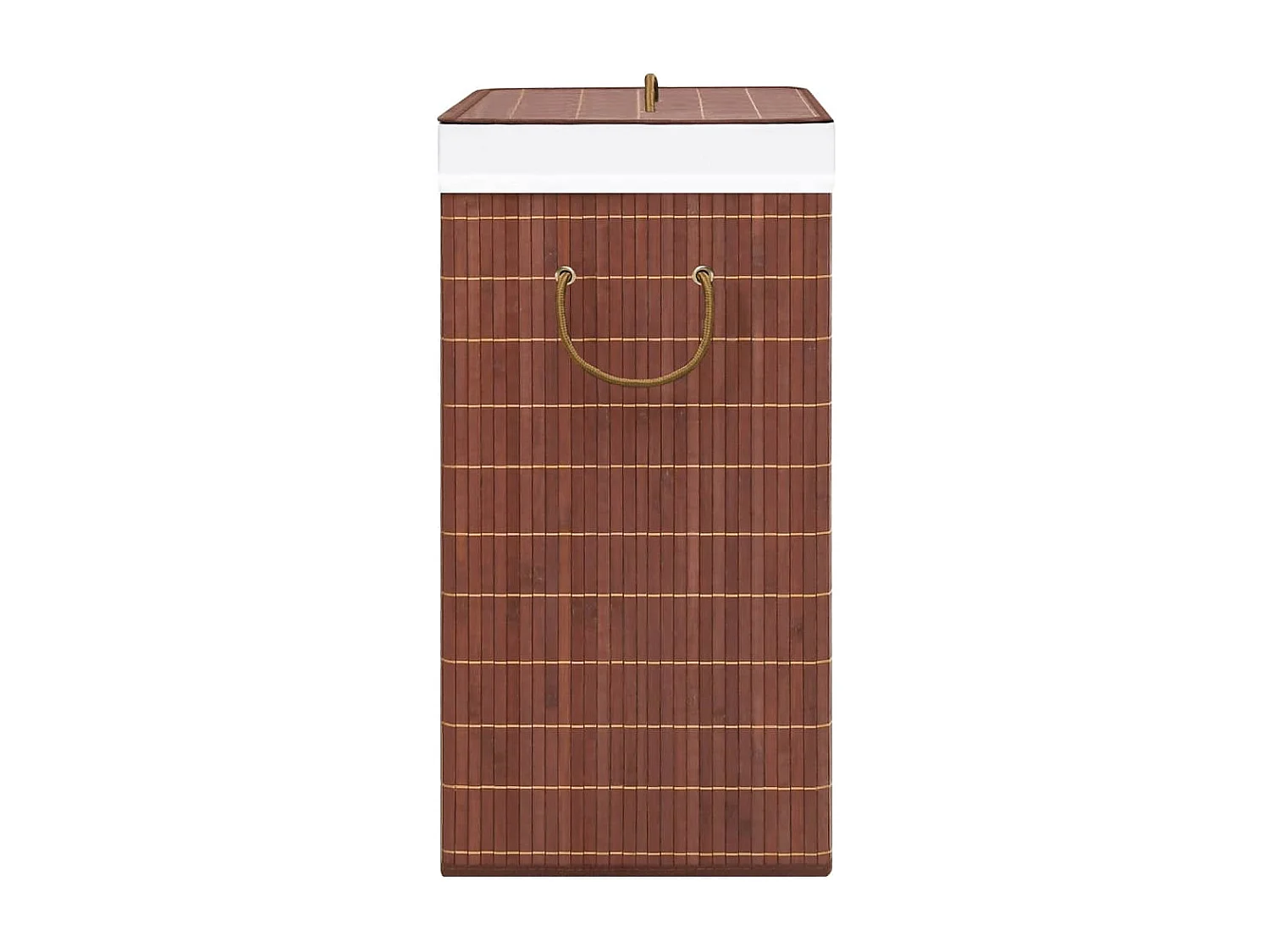 Panier à linge avec 2 sections bambou marron 72 L