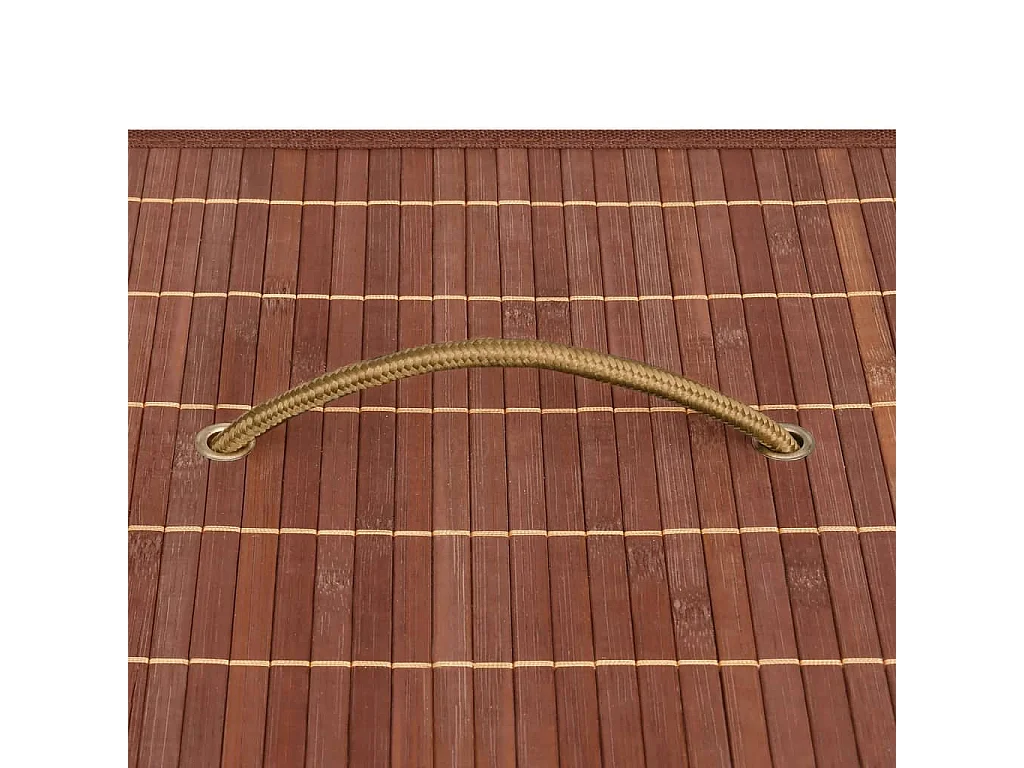 Panier à linge avec 2 sections bambou marron 72 L
