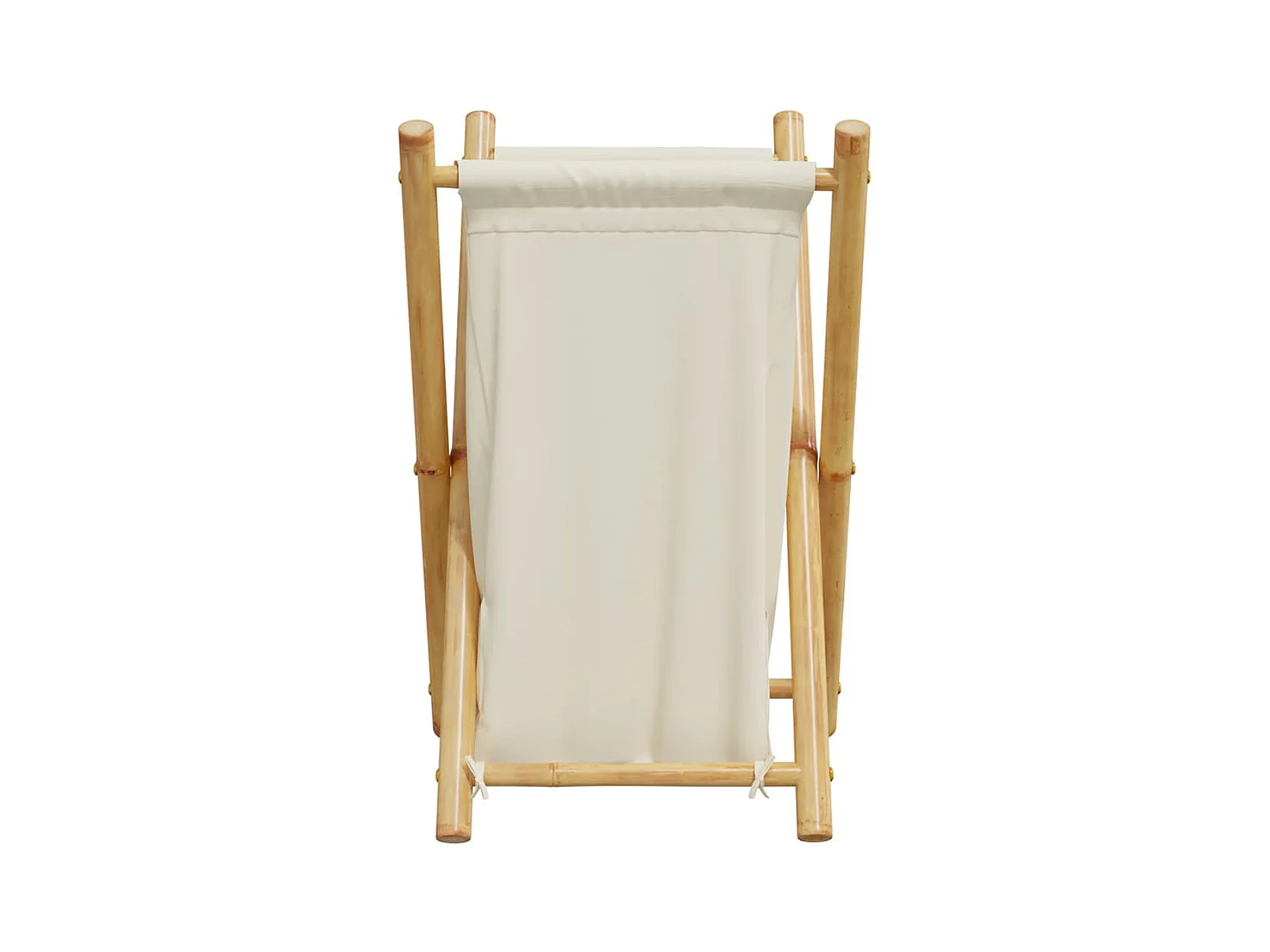 Panier à linge blanc crème 41,5x36x63,5 cm bambou
