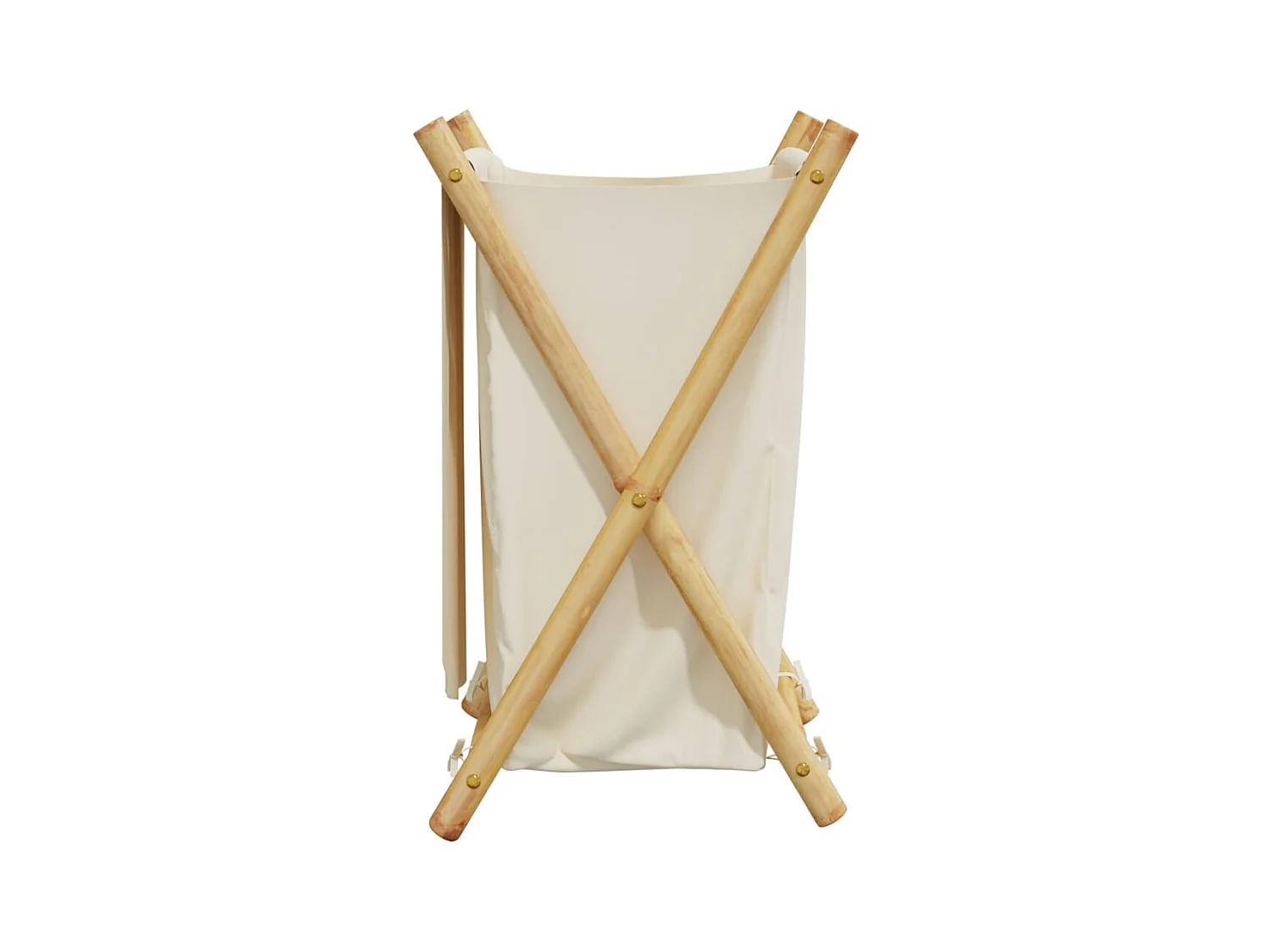 Panier à linge blanc crème 41,5x36x63,5 cm bambou