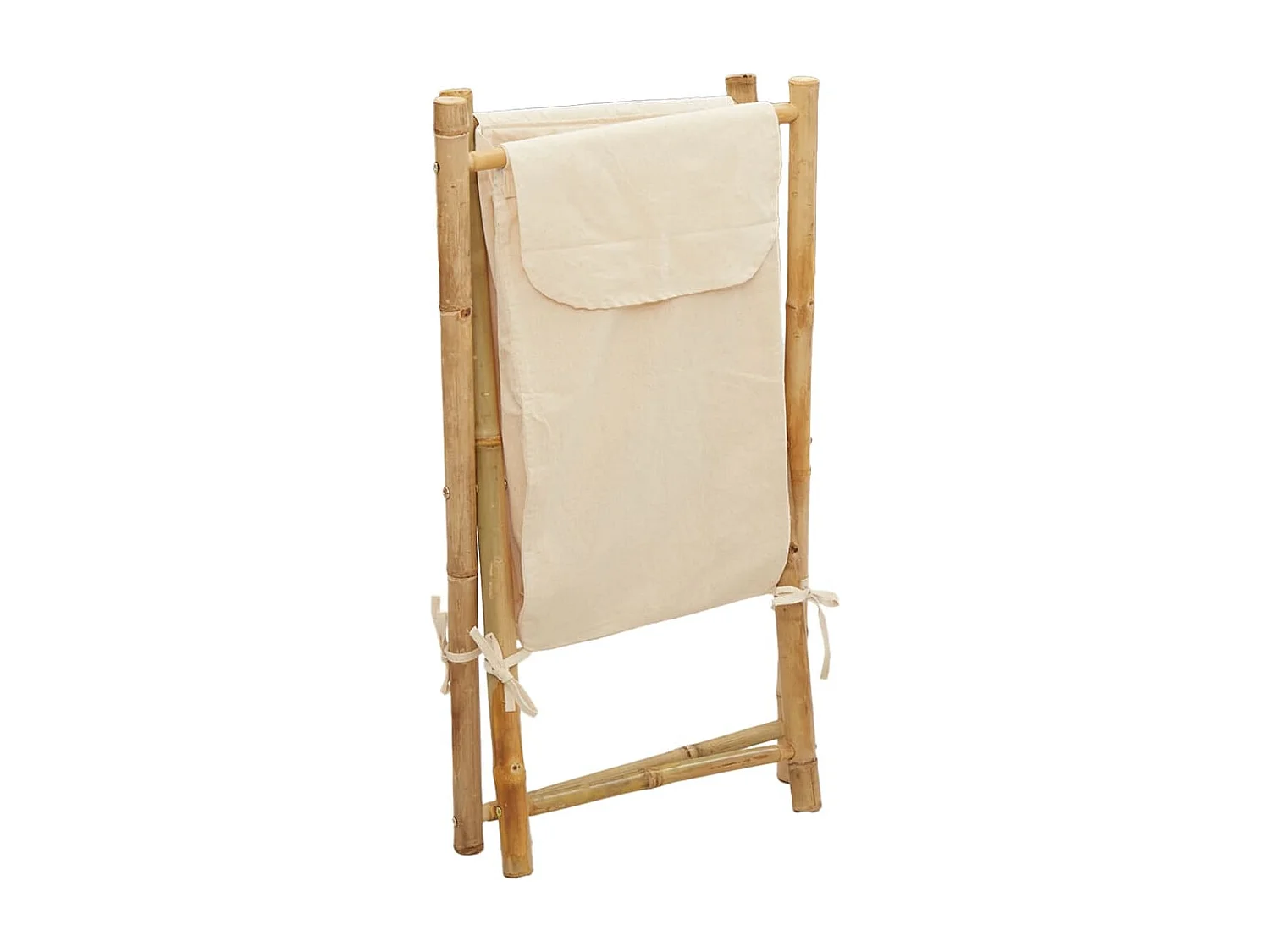 Panier à linge blanc crème 41,5x36x63,5 cm bambou