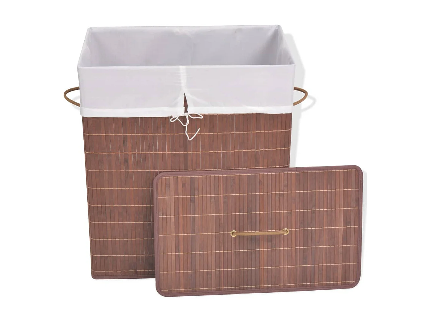 Panier à linge rectangulaire Bambou Marron