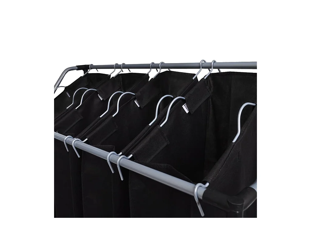 Cestini portabiancheria con 2 sacchi Nero e Grigio