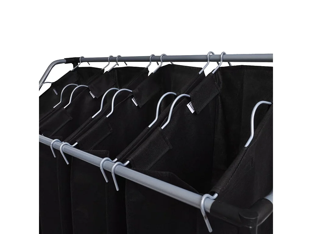 Trieuses à linge avec sacs 2 pcs Noir et Gris