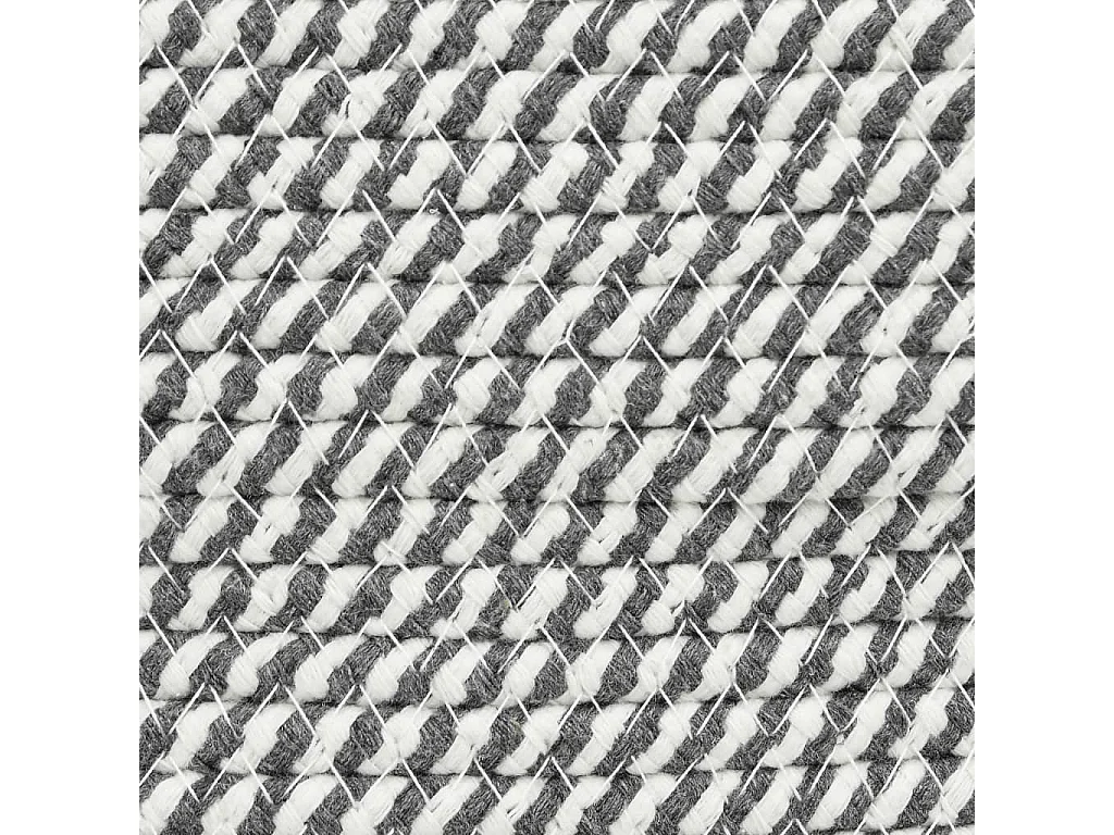 Panier à linge gris et blanc Ø60x36 cm coton