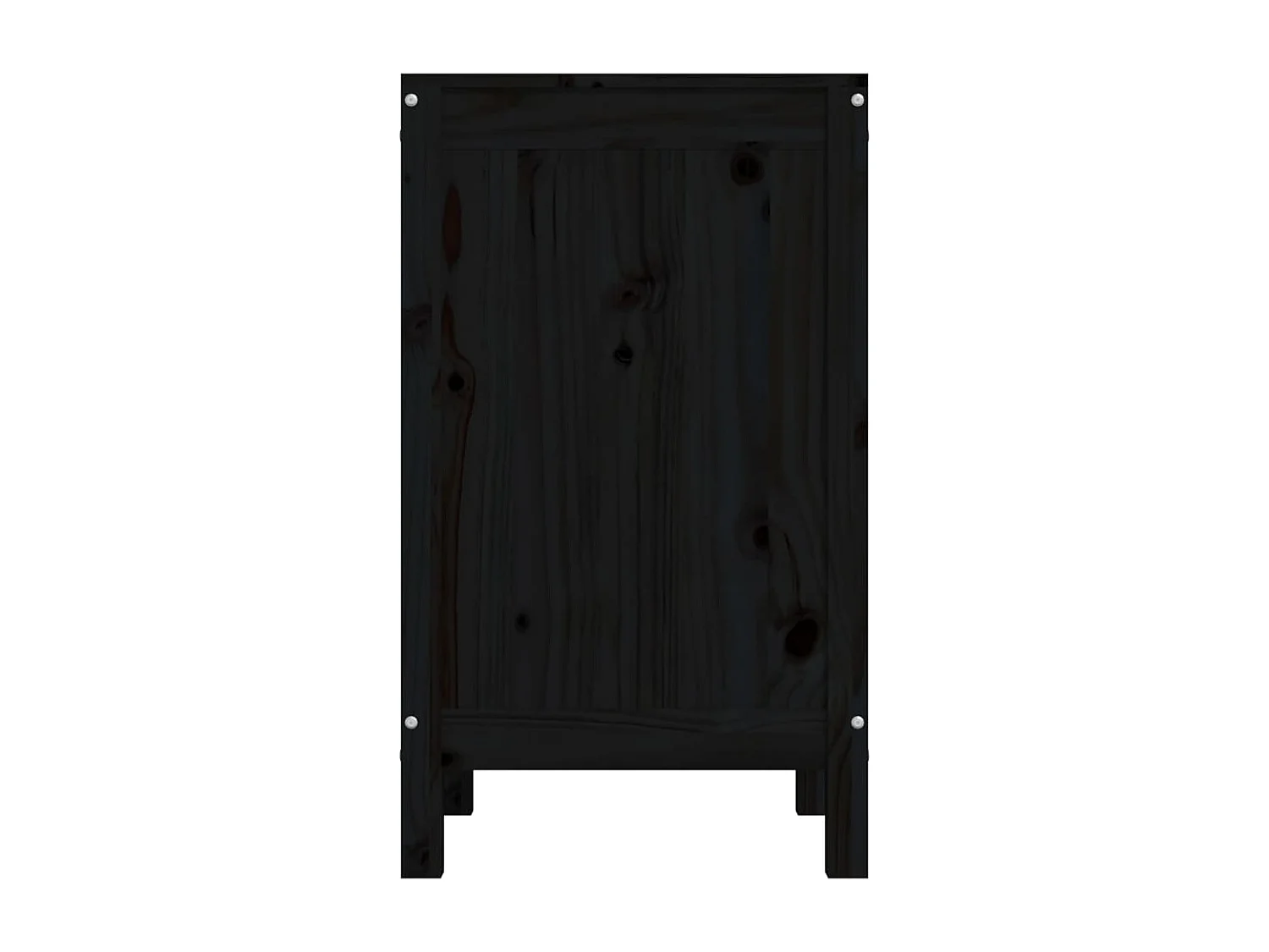 Boîte à linge Noir 44x44x76 cm Bois massif de pin