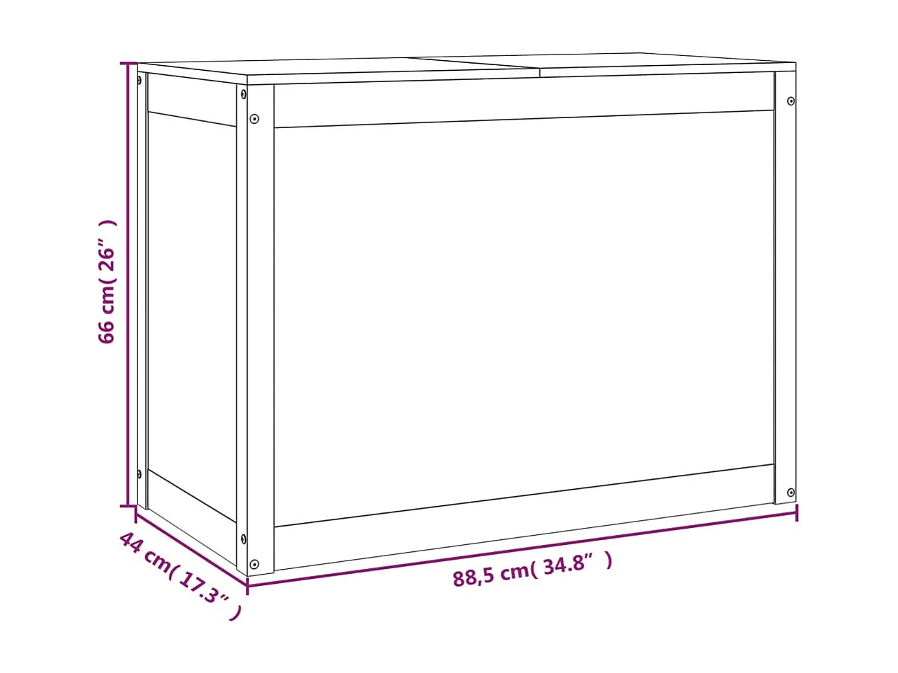 Wasbox 88,5x44x66 cm Massief grenenhout