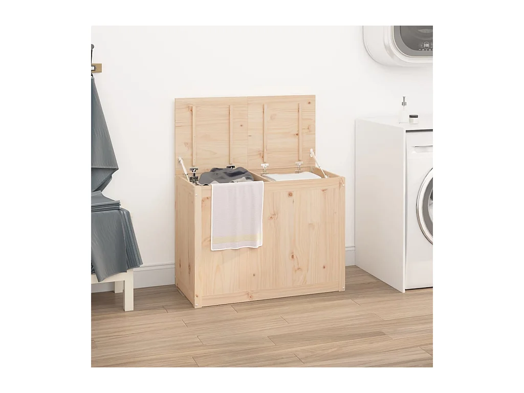 Boîte à linge 88,5x44x66 cm Bois massif de pin
