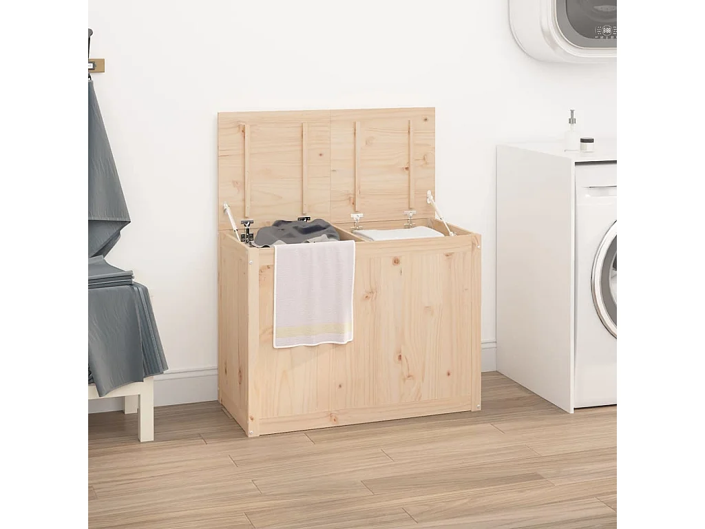 Boîte à linge 88,5x44x66 cm Bois massif de pin