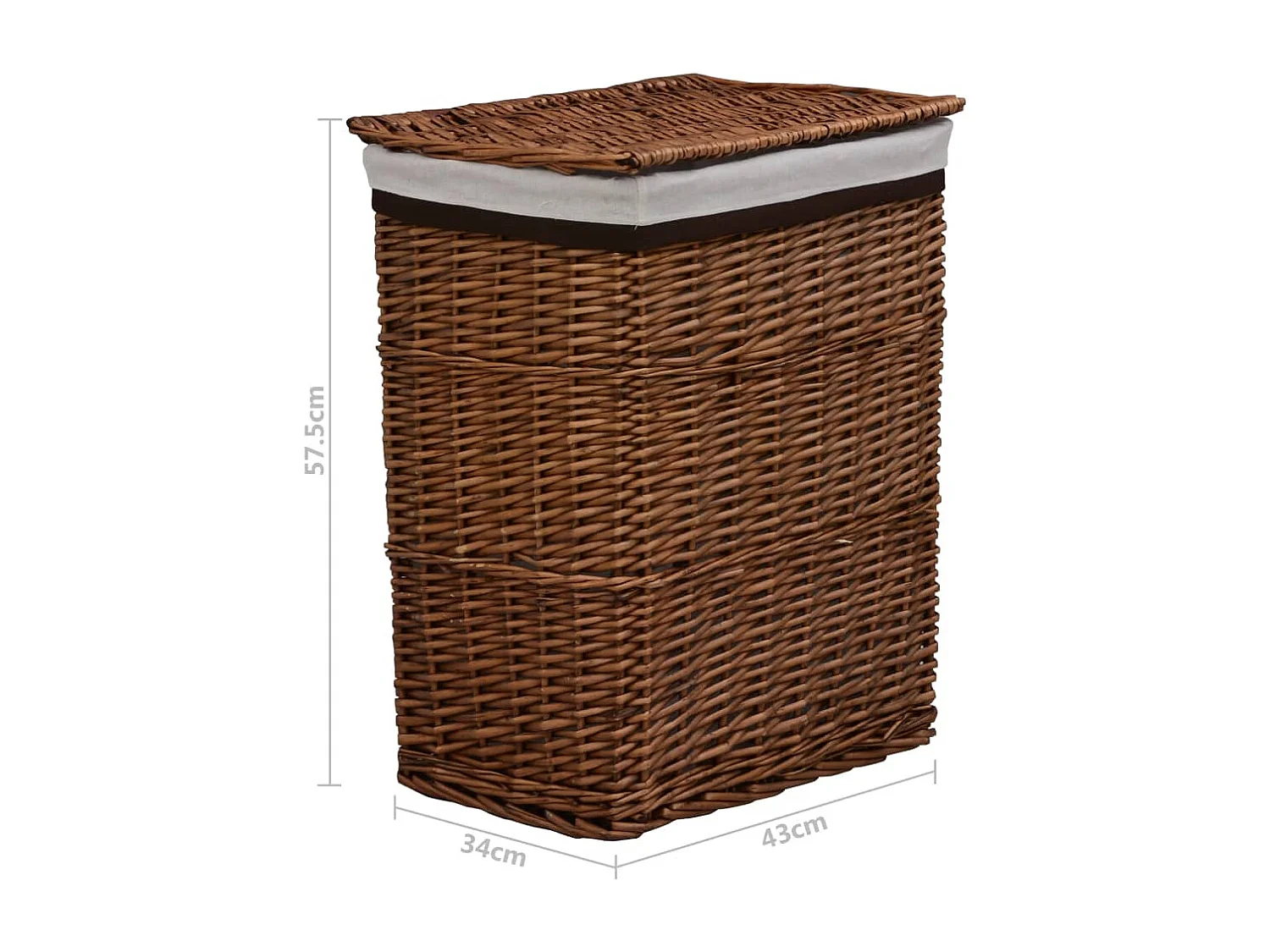 Cesta para la ropa de sauce marrón