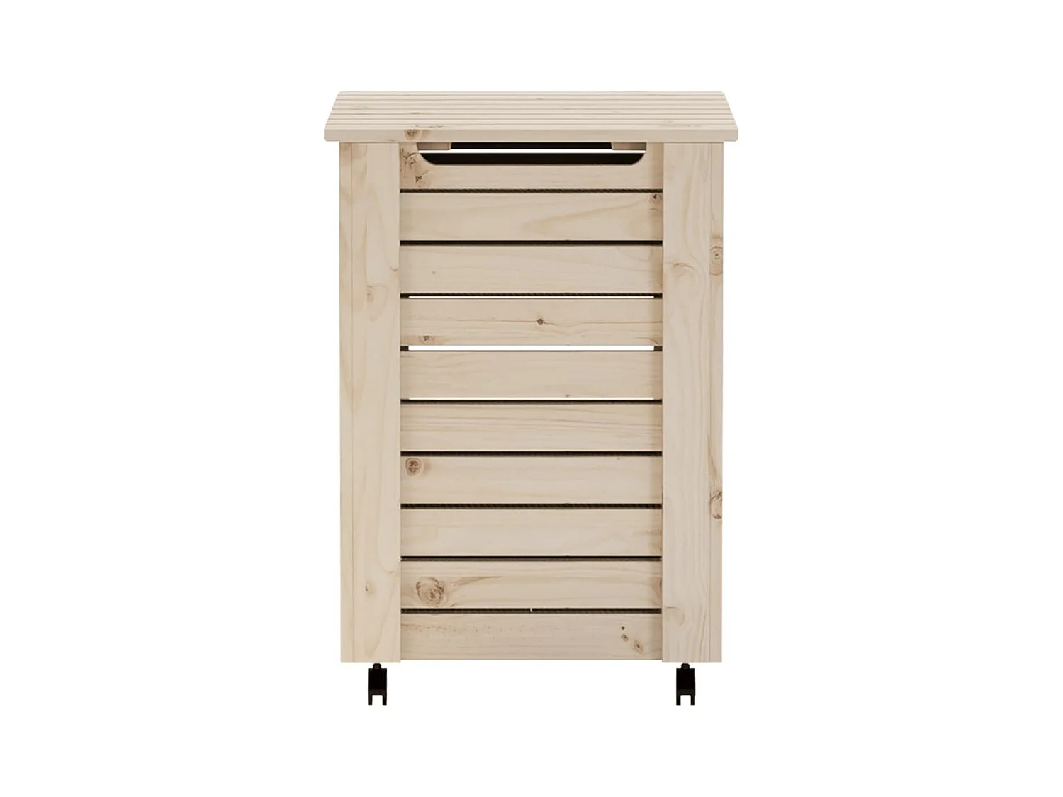 Panier à linge et roulettes RANA 45x45x64 cm bois massif de pin