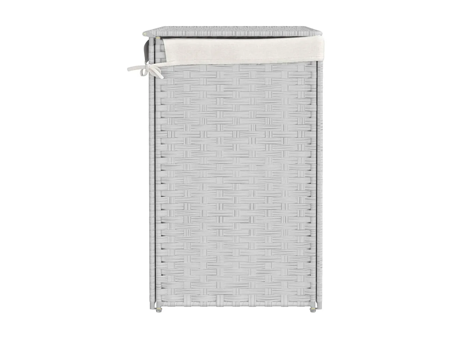 Panier à linge avec 2 sections blanc 53x35x57 cm résine tressée