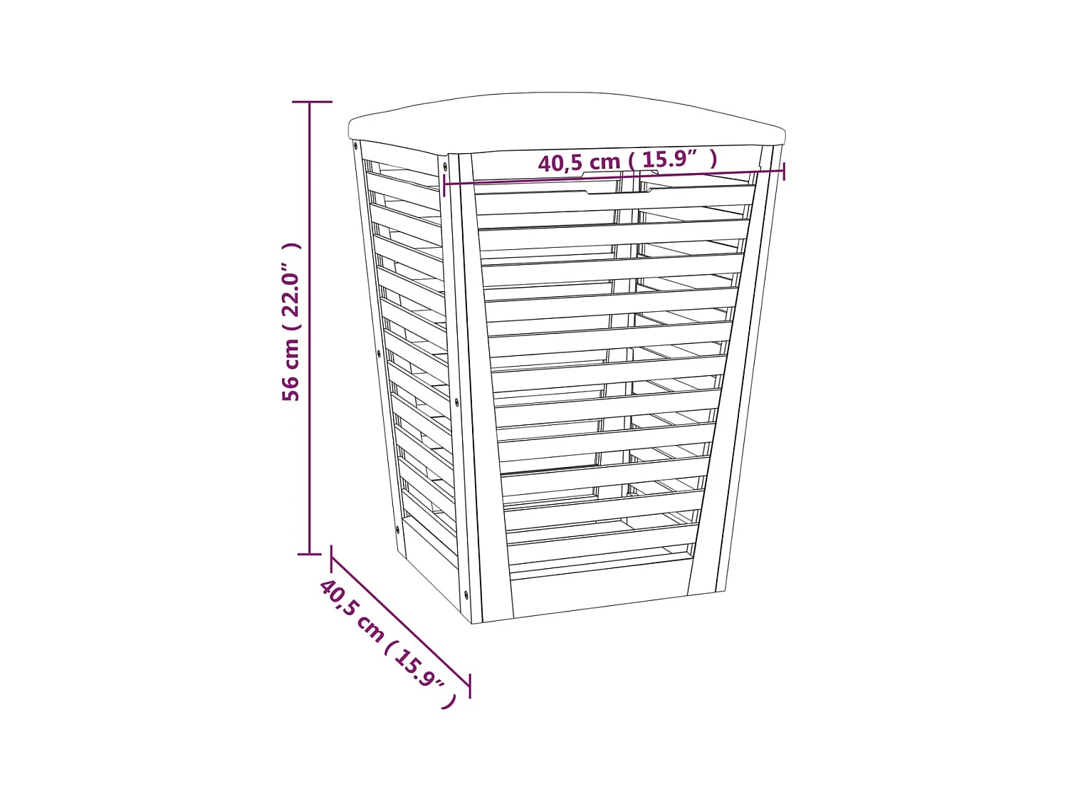 Tabouret de salle de bain 40,5x40,5x56 cm Bois massif de noyer