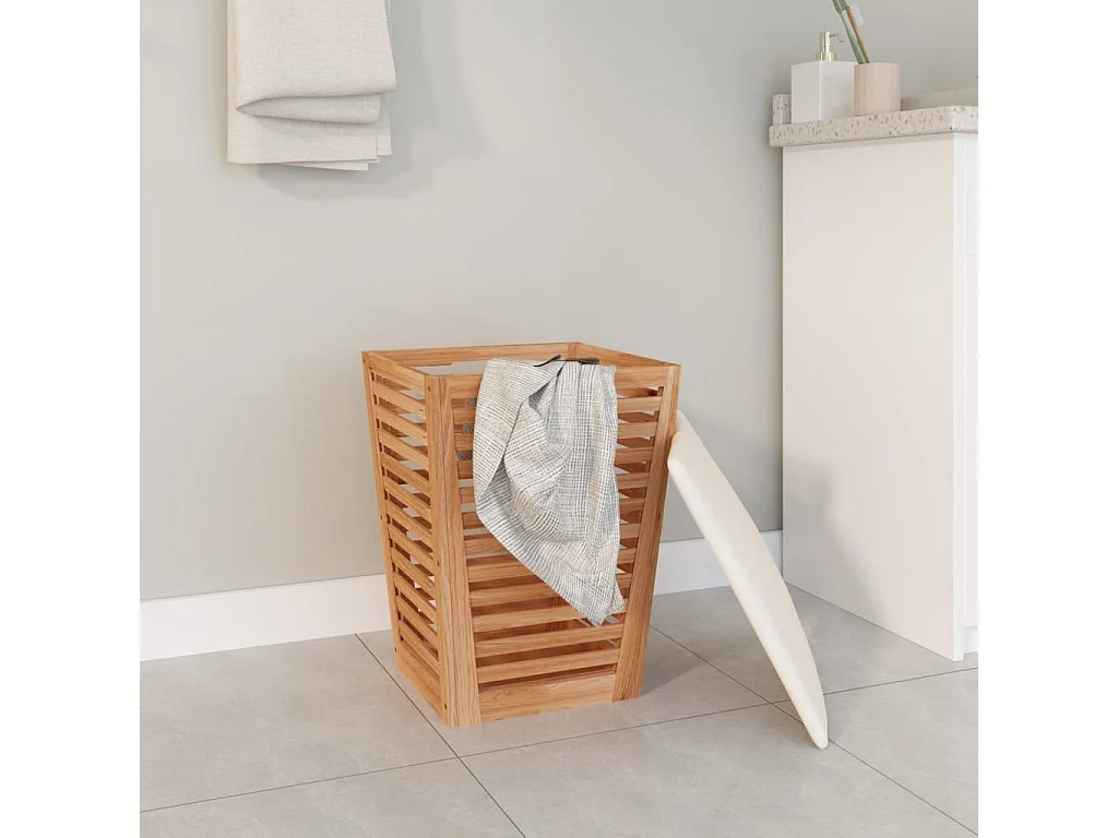Tabouret de salle de bain 40,5x40,5x56 cm Bois massif de noyer