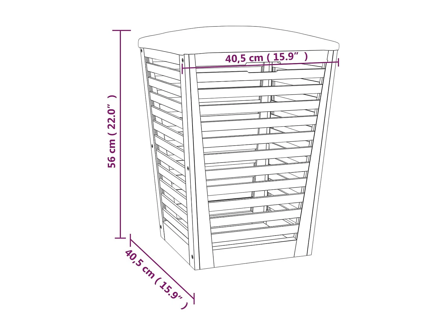 Tabouret de salle de bain 40,5x40,5x56 cm Bois massif de noyer