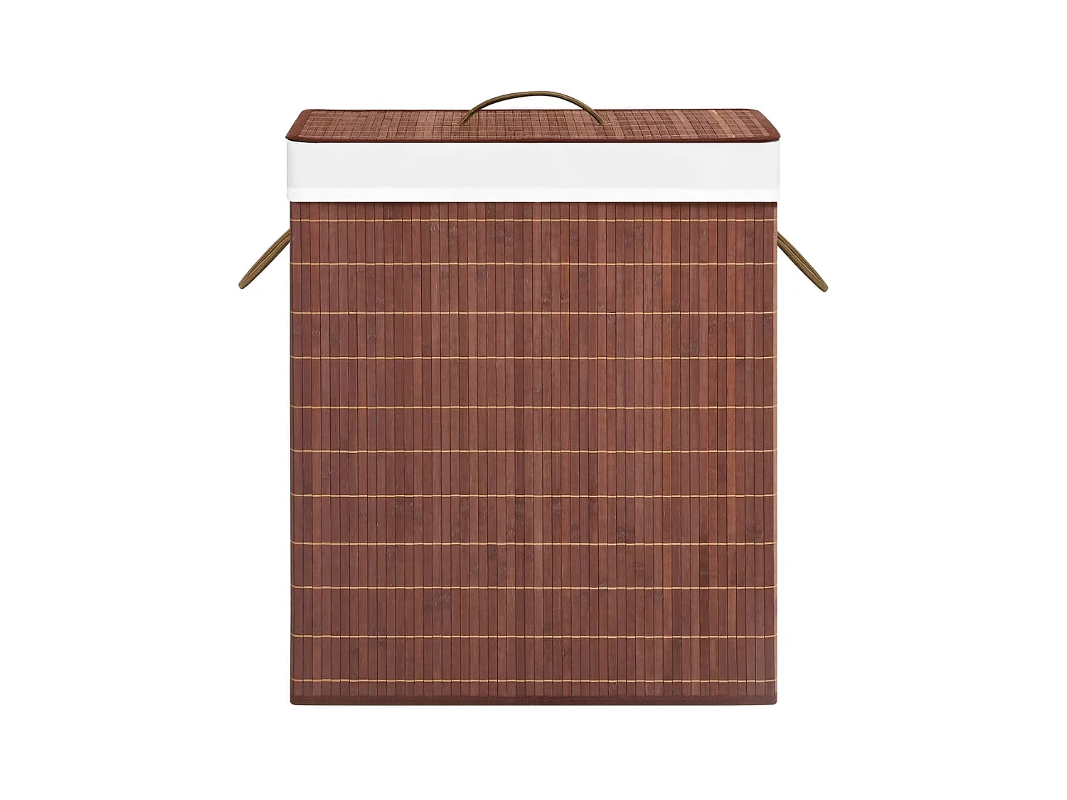 Panier à linge avec 2 sections bambou marron 100 L