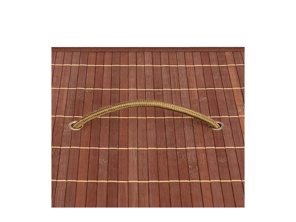 Panier à linge avec 2 sections bambou marron 100 L