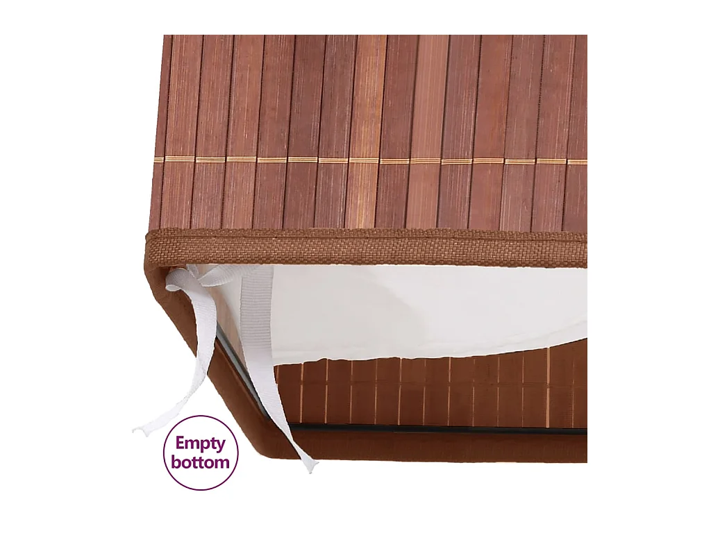 Panier à linge avec 2 sections bambou marron 100 L