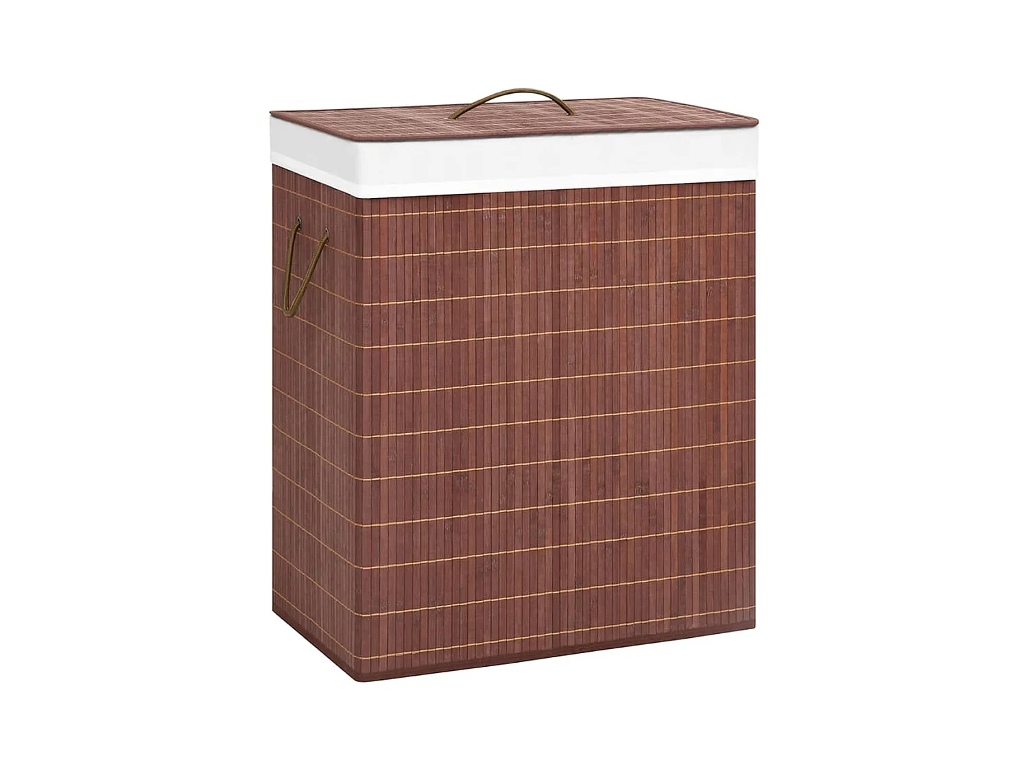 Panier à linge avec 2 sections bambou marron 100 L